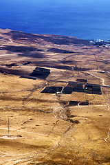 Image showing coast lanzarote view from the top in  spain