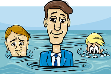 Image showing head above water saying cartoon