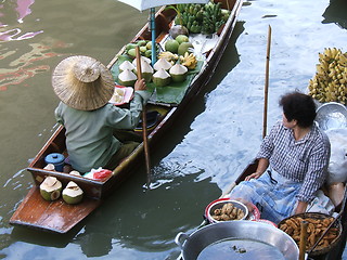 Image showing Women selling in a floating market