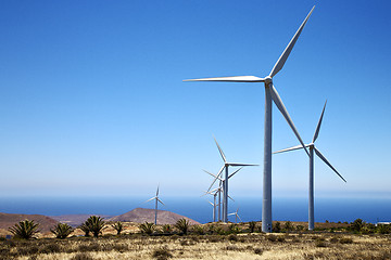 Image showing africa wind turbines and the sky in  is