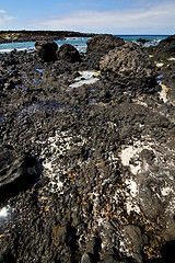 Image showing  salt  sky light  beach water  in lanzarote  isle foam  