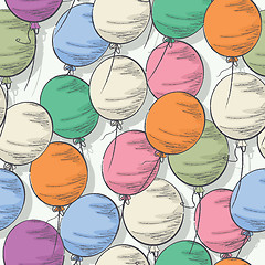 Image showing Seamless colorful balloon pattern