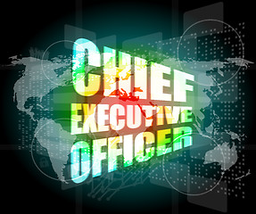 Image showing chief executive officer word on digital touch screen