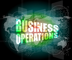 Image showing business operations word on digital touch screen
