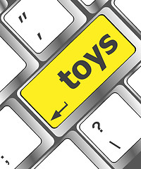 Image showing toys word on computer keyboard pc key