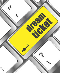 Image showing dream ticket button on computer keyboard key