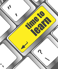 Image showing time to learn - close up view on conceptual keyboard