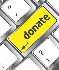 Image showing donate button on computer keyboard pc key