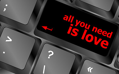 Image showing Computer keyboard key - all you need is love