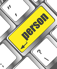 Image showing word person on computer keyboard key