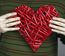 Image showing Hand made red heart