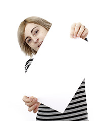 Image showing Woman holding a paper