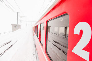 Image showing Train in the snow