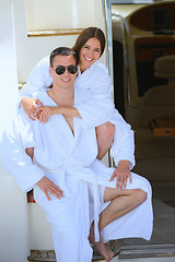 Image showing young couple on yacht