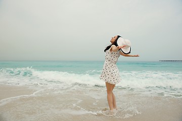 Image showing Happy Beautiful Woman Enjoying Summer Vacation