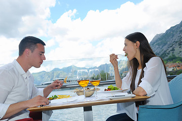 Image showing couple having lanch at beautiful restaurant