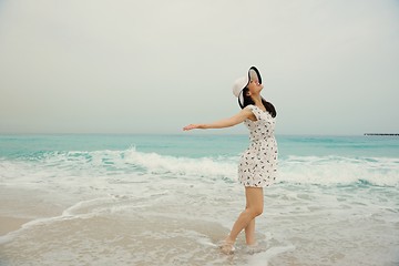 Image showing Happy Beautiful Woman Enjoying Summer Vacation