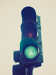 Image showing Retro look Traffic light semaphore