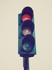 Image showing Retro look Traffic light semaphore