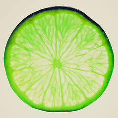 Image showing Retro look Lime slice