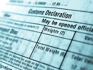 Image showing Customs declaration