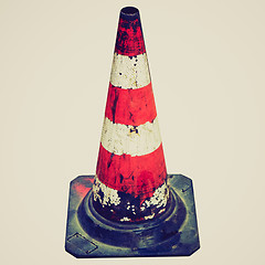 Image showing Retro look Traffic cone