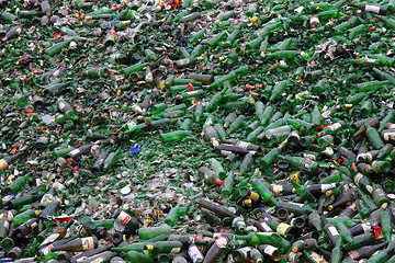 Image showing green glass for recycle as background
