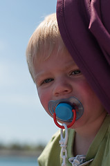 Image showing Portrait of baby with pacifier