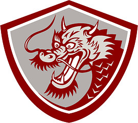 Image showing Chinese Red Dragon Head Shield