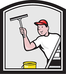 Image showing Window Washer Cleaner Cartoon