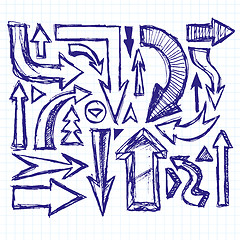 Image showing Idea Sketch Background With Pen Drawn Arrows