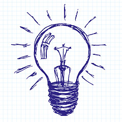 Image showing Idea Sketch Background With Lamp