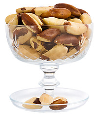 Image showing A close-up of Brazil nuts on a white background