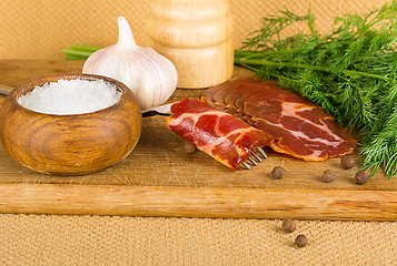 Image showing bacon and spices