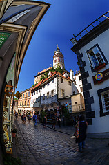 Image showing At the old streets of Czech Krumlov, Czech Republic