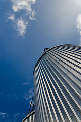 Image showing An oblique view of brewery tanks