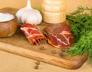 Image showing bacon and spices