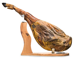 Image showing Iberian ham isolated