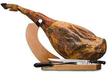 Image showing Iberian ham isolated