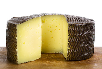 Image showing Smoked cheese on cutting board