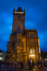 Image showing Nightshot of Prague Town Hall (Rathaus) in Czech Republic