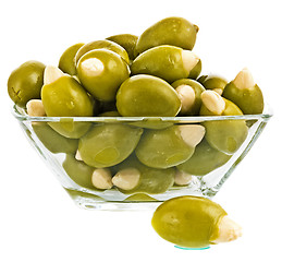 Image showing olive fruit close up on white background