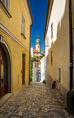 Image showing At the old streets of Czech Krumlov, Czech Republic