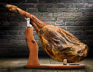 Image showing Iberian ham isolated