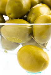 Image showing olive fruit close up on white background