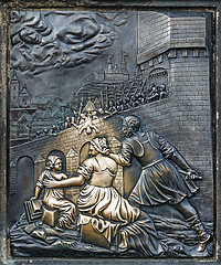 Image showing Detail from martyrium of st. john, Charles bridge in Prague 