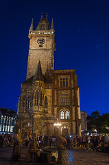 Image showing Nightshot of Prague Town Hall (Rathaus) in Czech Republic