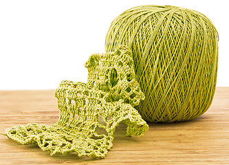 Image showing Crochet. knitting pattern with a ball of yarn