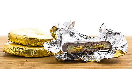 Image showing dry citrus slices in chocolate