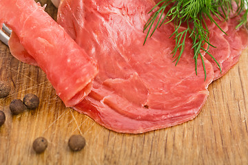 Image showing Still Life with slices of smoked meat